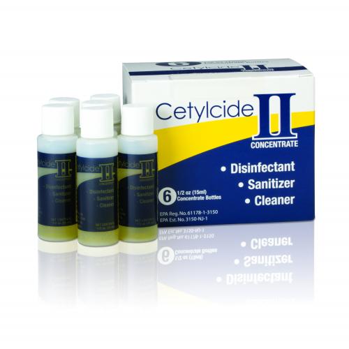 Cetylcide-II Hard Surface Disinfectant Concentrate 6 x 1/2 oz. Refills, Makes 1-1/2 Gallons