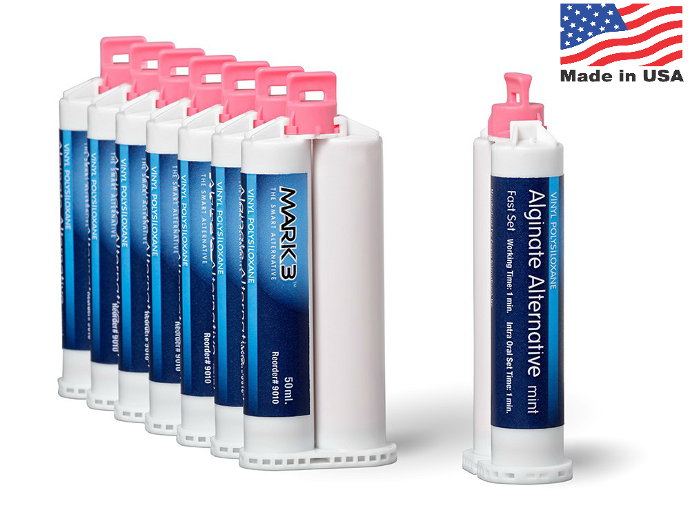 Mark3 Alginate Substitute Alternative 8 x 50mL Cartridges, Fast Set #9010