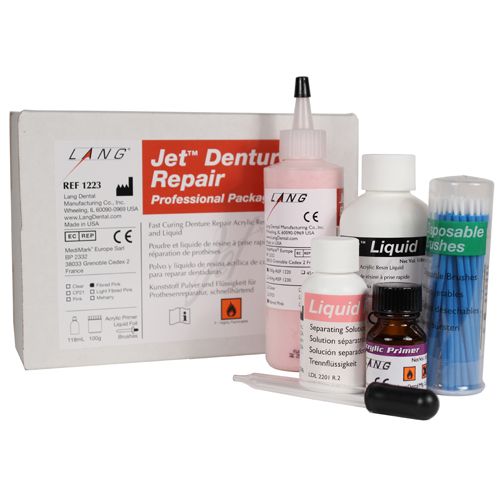 Lang Jet Denture Repair Complete Professional Kit Acrylic Pink, Fibred