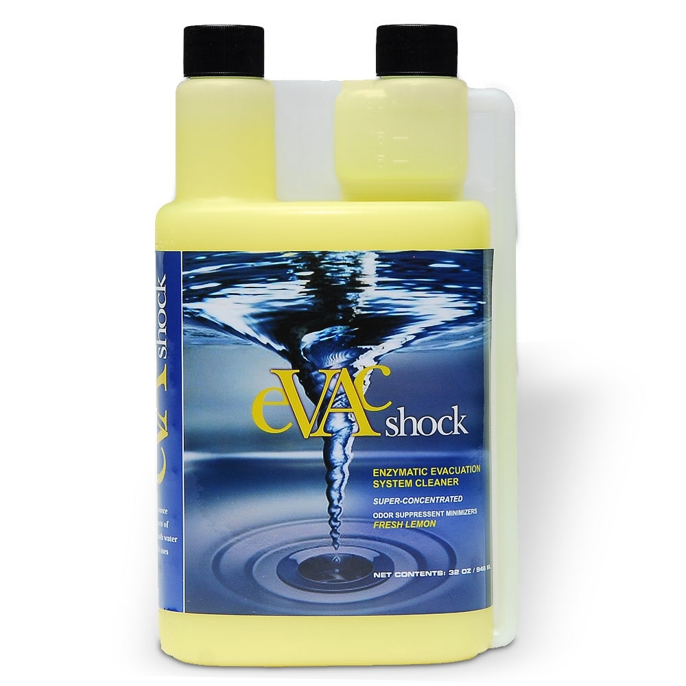 EvacShock Evacuation Cleaner 32oz. Bottle for Dental Evacuation Systems #EVS32