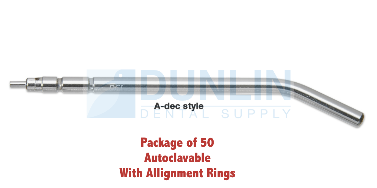 50 Pcs Dental Autoclavable Syringe Tips A-dec Style w/ Alignment Rings, #DCI3056