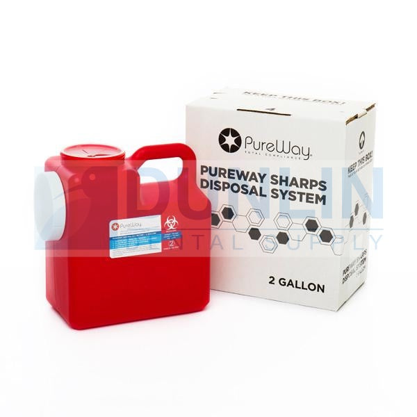 PureWay Sharps 2 Gallon Disposal System, Single with Shipping Box & Return