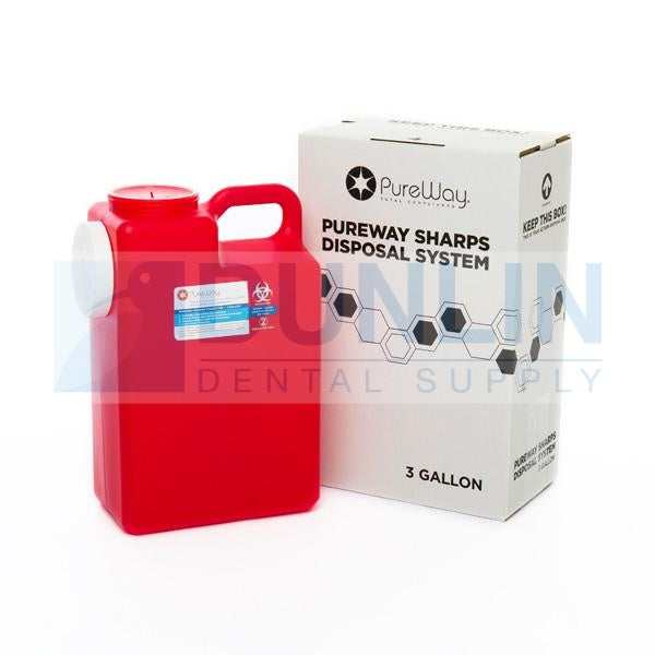 PureWay Sharps 3 Gallon Disposal System, Single with Shipping Box & Return