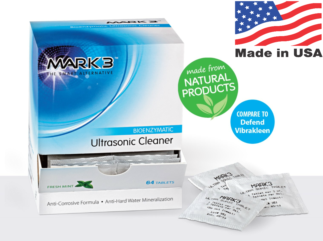 Mark3 Dental Bio Enzymatic Ultrasonic Cleaner Tablets (64/Box) Mint Flavor #7640