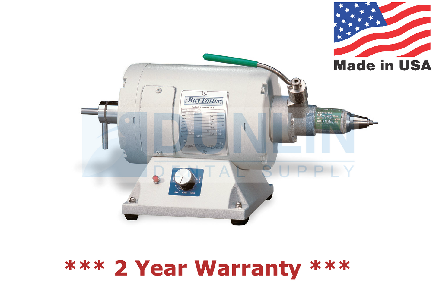 Ray Foster Variable Speed Lathe PR92 with Quick Change Chuck for Dental Lab