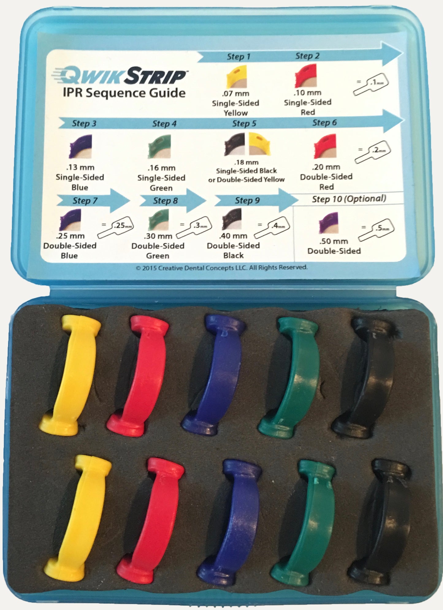 QwikStrip Finishing IPR Strips, Curved, Single-Sided, 10-Pack, Assorted Pack #QSC-ASSRT