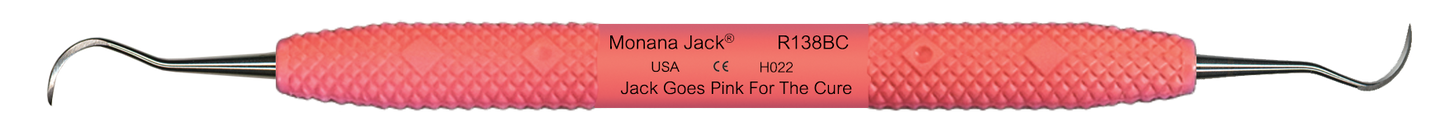 PDT Montana Jack Dental Sickle Scaler with Pink Handle (Cancer Research Institute Edition) #R138BC