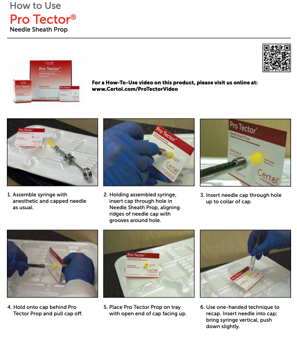 ProTector Needle Sheath Prop for Single Handed Recapping 2.5" x 3.25", Heavyweight Autoclavable Paper, Single-Use, Disposable, Fits Most (500/Box)
