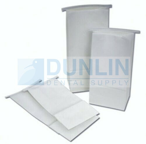 Dental Delivery Bags - Heavy Duty White Paper Bags, Tin Tie Closure, Reinforced Base (5.5 x 11") 500 Pcs
