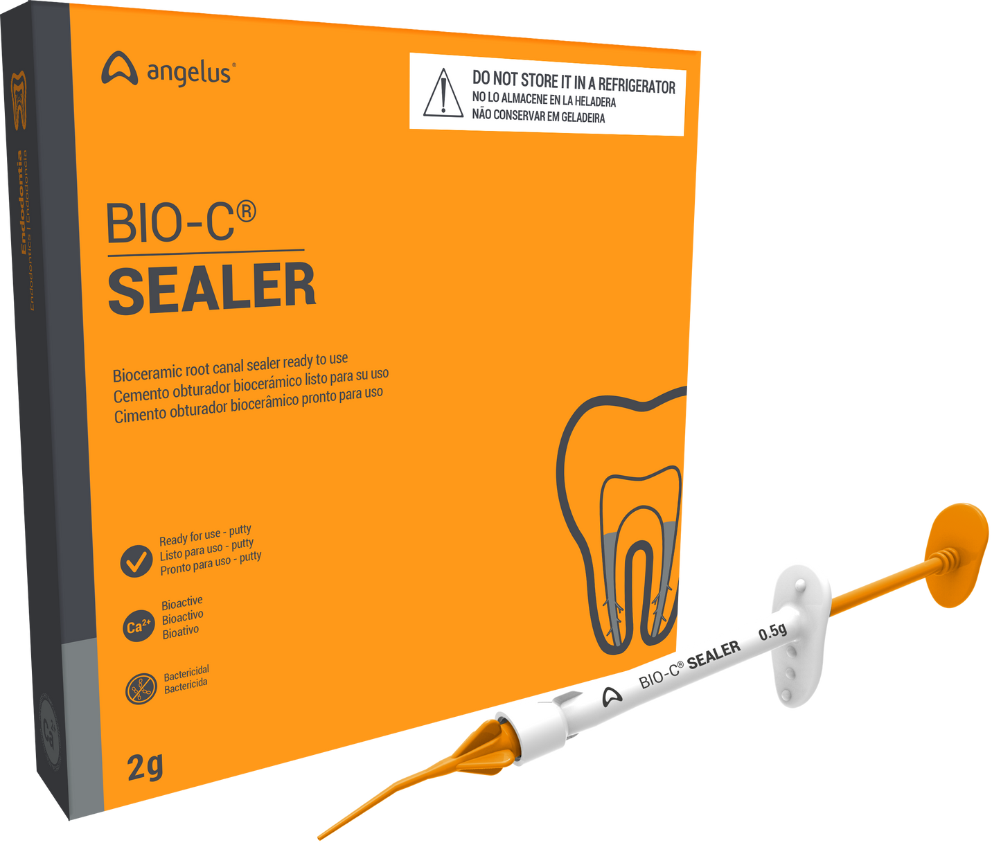 Angelus BIO-C Sealer ION+ Bioceramic Root Canal Sealer 0.5g Syringe 4 Pack #3823