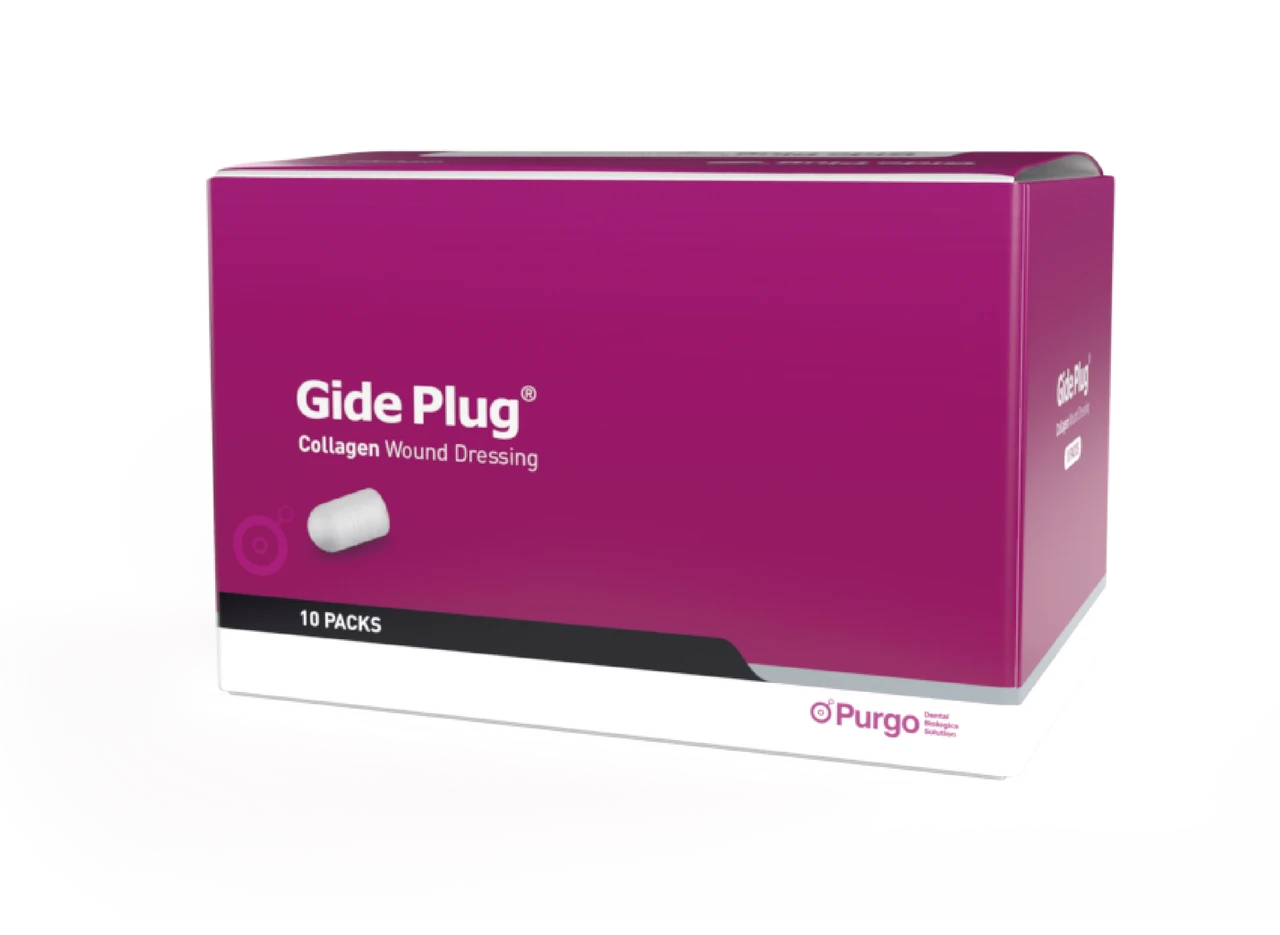 Gide Plug Absorbable Collagen Wound Dressing, Ø10mm x 20mm, 10/Pk #HAD001020