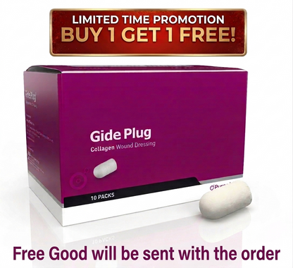 Gide Plug Absorbable Collagen Wound Dressing, Ø10mm x 20mm, 10/Pk #HAD001020