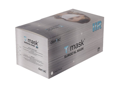 Dentac 3 PLY Ear Loop Surgical Mask, ASTM Level 3, Black Color Enteral Layer is Waterproof  (Box of 50)