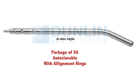 50 Pcs Dental Autoclavable Syringe Tips A-dec Style w/ Alignment Rings, #DCI3056