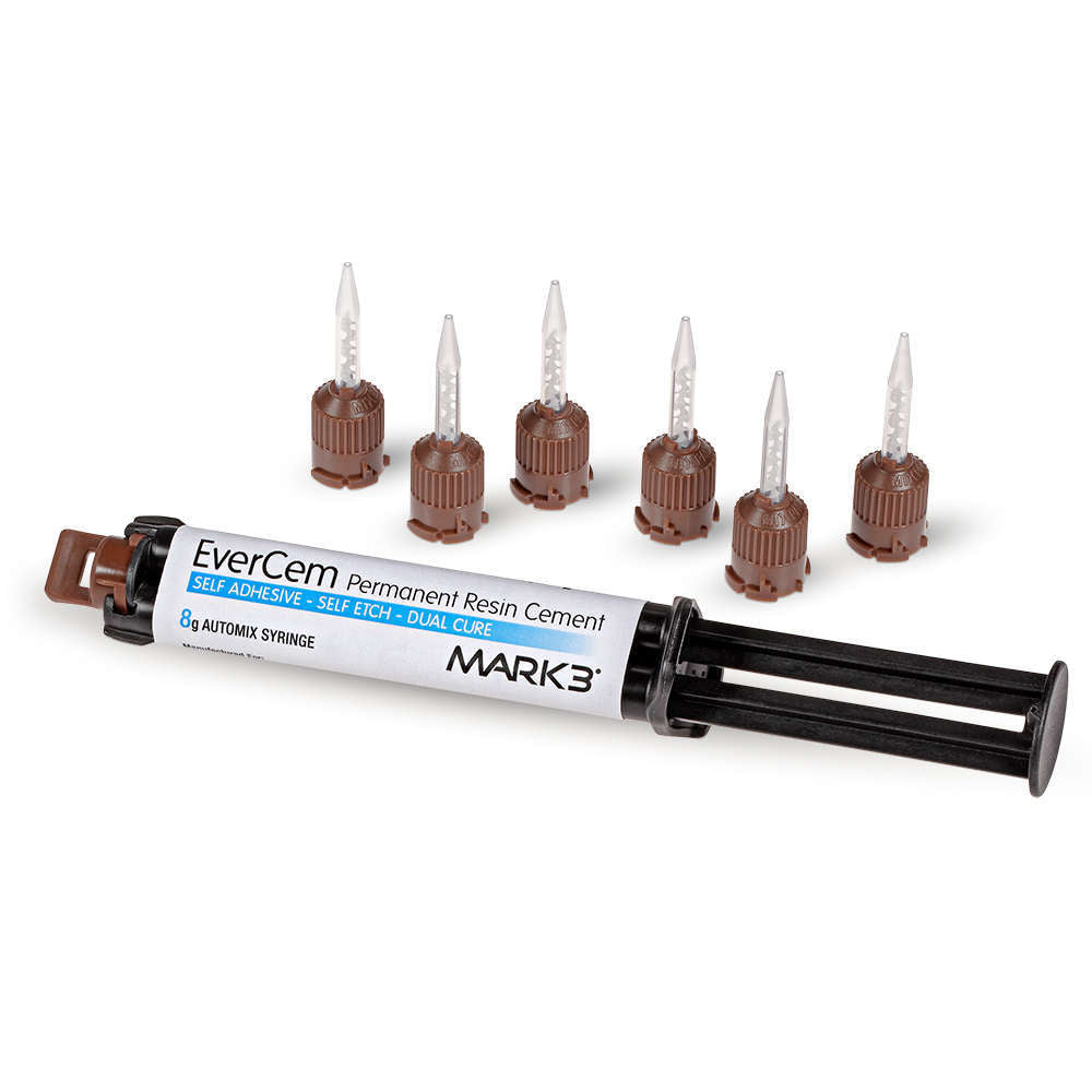 EverCem DualCure Dental Permanent Resin Cement 8gm Automix Syringe & 6 Tips
