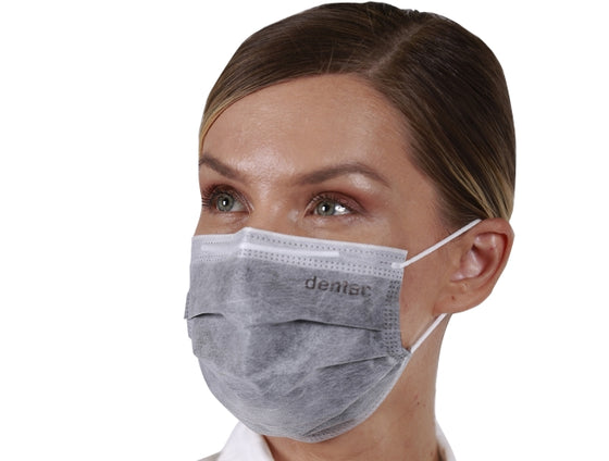 Dentac 3 PLY Ear Loop Surgical Mask, ASTM Level 3, Black Color Enteral Layer is Waterproof  (Box of 50)