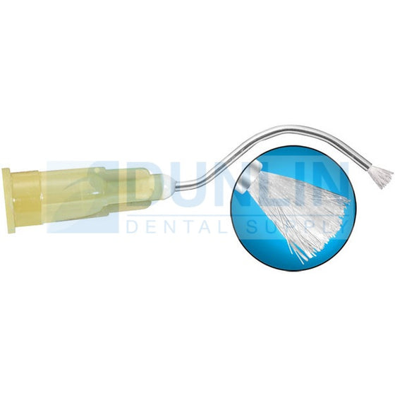 Mark3 Dental Infusor Applicator Tips Pre-Bent Metal Brush End 19G (100Pcs) #8025