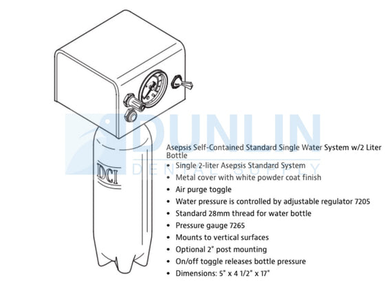 Asepsis Self-Contained Standard Single Water System with 2 Liter Bottle DCI 8183