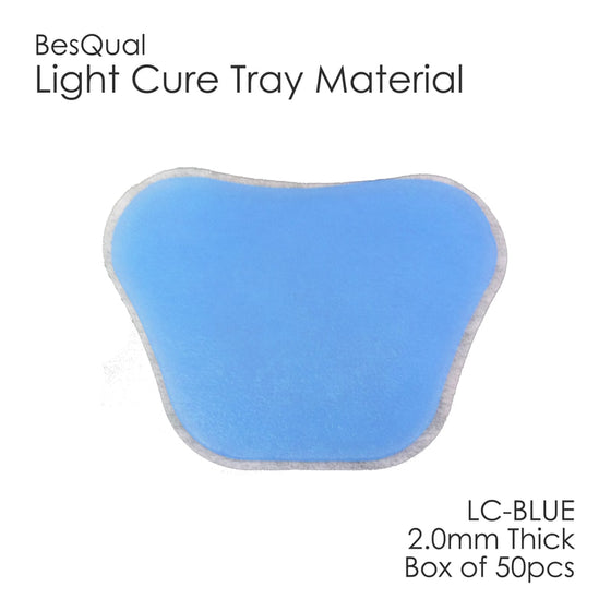 BesQual Light Cure Custom Tray Material, Blue, 50/Box. 2.0mm Thick, Ready to Use.