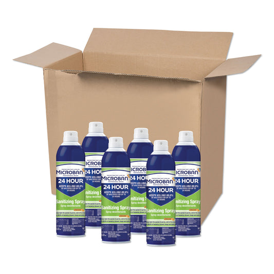 Microban Professional Sanitizing Spray Aerosol 15oz Citrus Scent - Case of 6