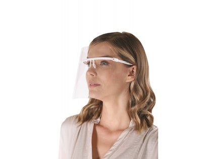 Google Face Shield, Eye Glass Style 1 Frame, 5 Shields - Reusable