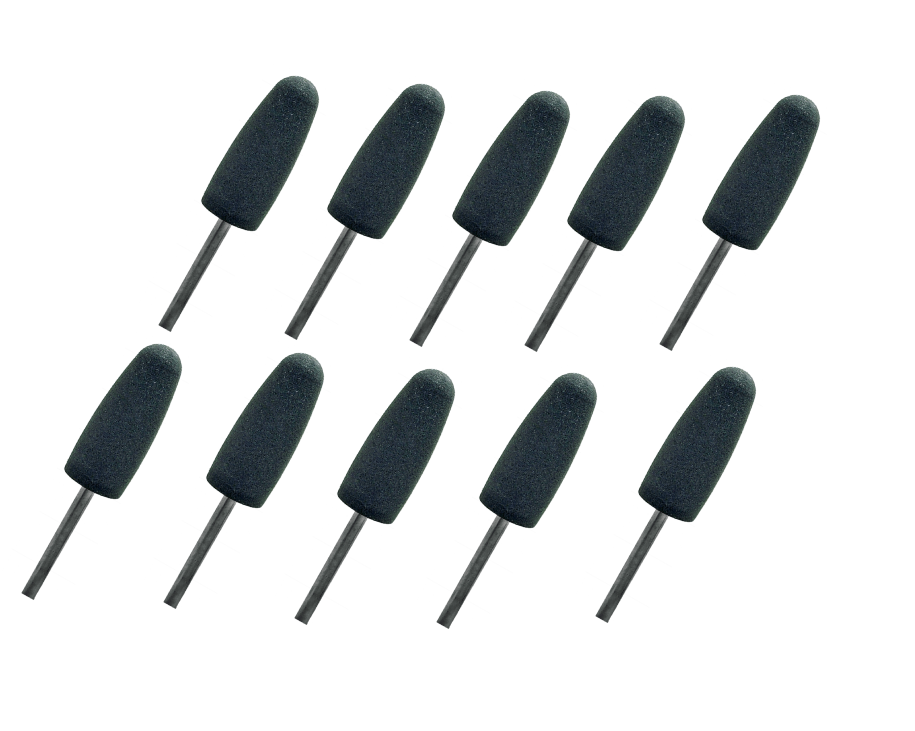 Dunlin Dental Silicone Acrylic Polisher Coarse, Gray, 10/Pk. Round end, Large Point. 24 x 10 mm #SP-CRS