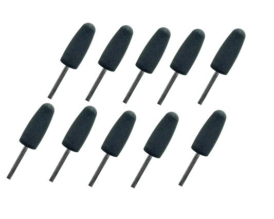 Dunlin Dental Silicone Acrylic Polisher Coarse, Gray, 10/Pk. Round end, Large Point. 24 x 10 mm #SP-CRS