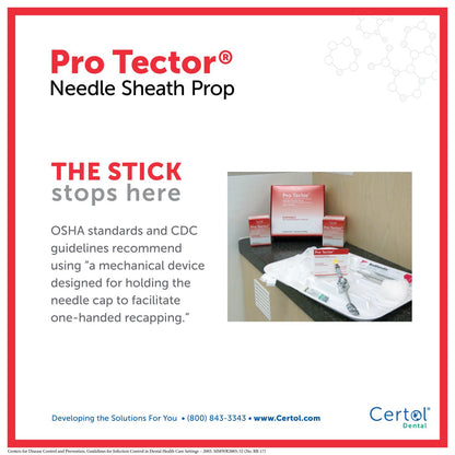 ProTector Needle Sheath Prop for Single Handed Recapping 2.5" x 3.25", Heavyweight Autoclavable Paper, Single-Use, Disposable, Fits Most  (500/Box)