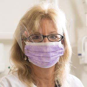 Disposable 3-PLY Earloop Face Mask with Shield ASTM Level 3, Ultra Sensitive, Fluid Resistant Lavender Color - Box of 25