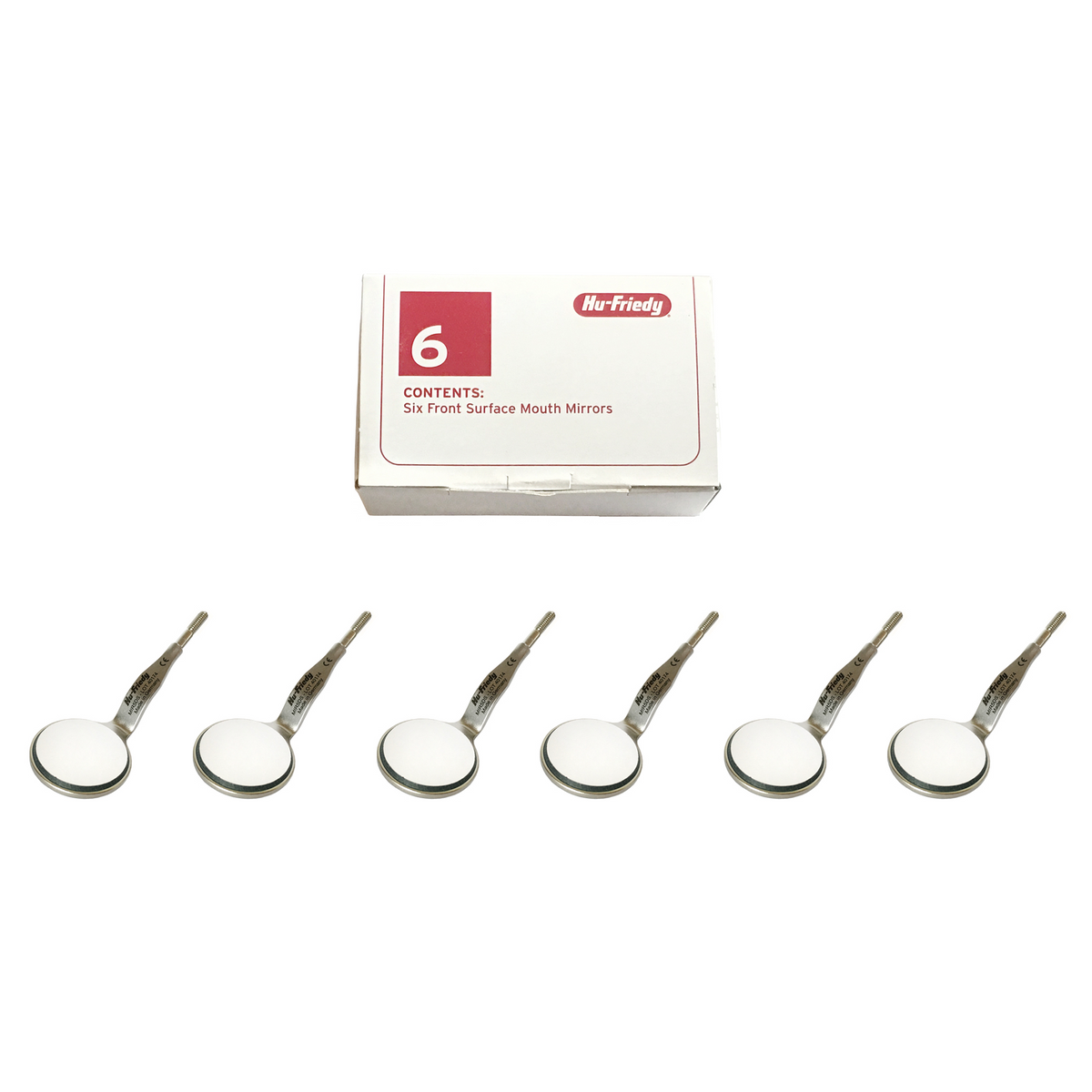5 Double Sided Front Surface Mouth Mirror Rhodium (Box of 6