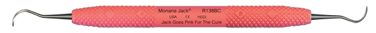 PDT Montana Jack Dental Sickle Scaler with Pink Handle (Cancer Research Institute Edition) #R138BC