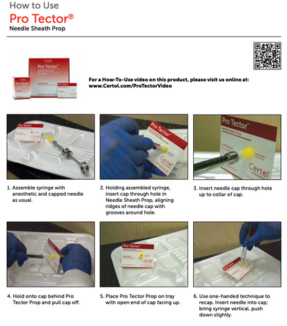ProTector Needle Sheath Prop for Single Handed Recapping 2.5" x 3.25", Heavyweight Autoclavable Paper, Single-Use, Disposable, Fits Most  (500/Box)