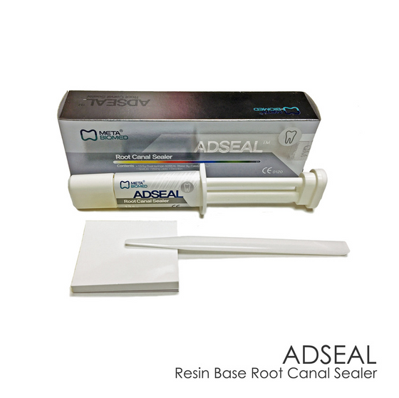 Adseal Resin-Based Root Canal Sealer, Radiopaque, 13.5 Gm. Dual Syringe (9 Gm. Base and 4.5 Gm. Catalyst), 1 Spatula, 1 Mixing Plate