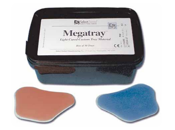 Mega Tray Light Cure Custom Tray Material (2mm) Pink or Blue Box of 50