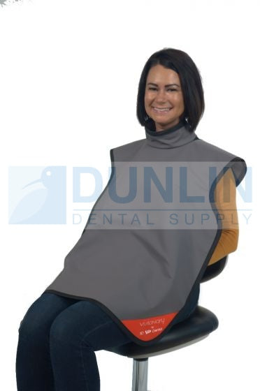 Dental X-Ray Adult Lead Apron with Collar and Loops (Grey) Lightweight, Sturdy